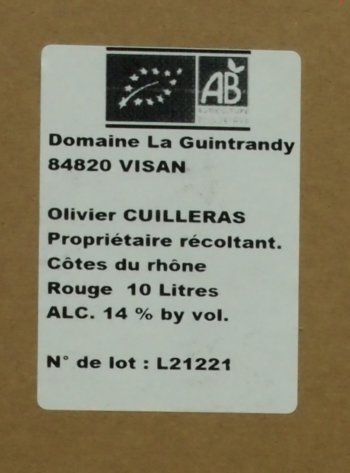 le Marché des Vins-Olivier CUILLERAS-Vin Rouge